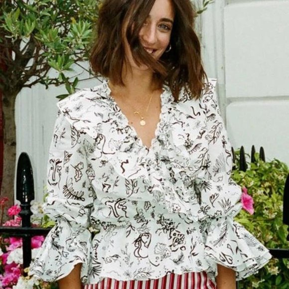 Rixo Laura Jackson Roisin Wrap Top - Picture 5 of 8